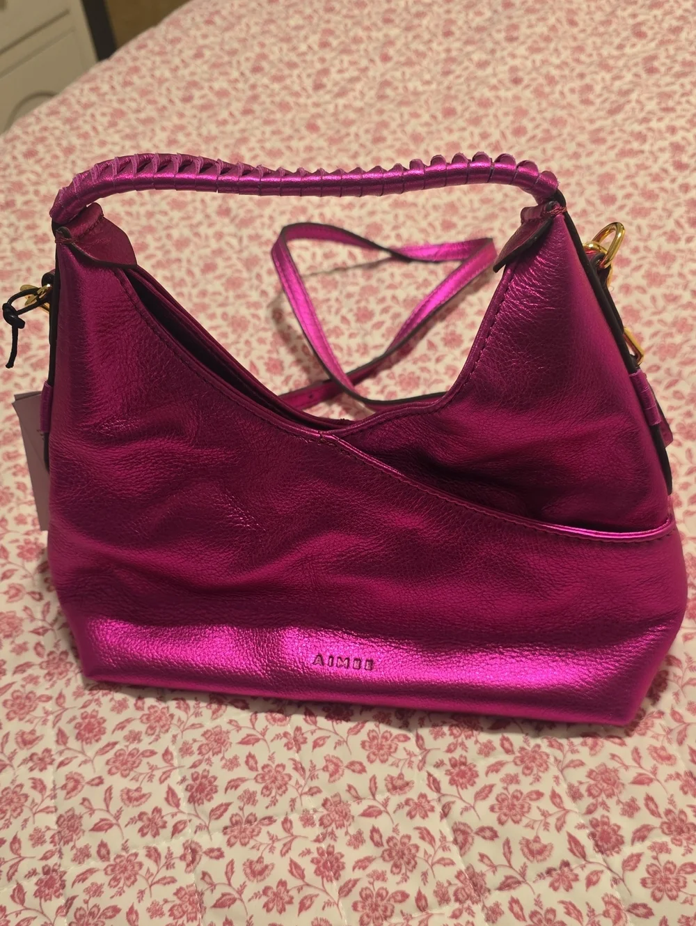 Aimee Kestenberg Metallic Fuchsia Women’s Shoulder Bag by